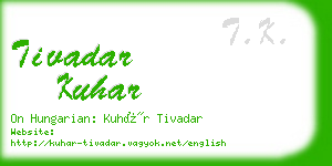 tivadar kuhar business card